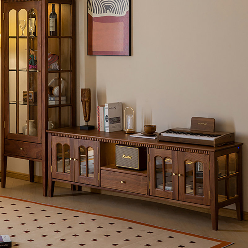 Meuble télé en noyer américain, 82.7"