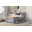 Lit plateforme simple avec tête de lit, USB, lit gigogne simple et 3 tiroirs-1452189693