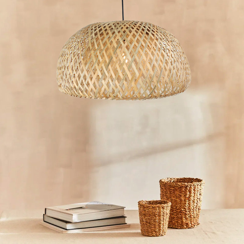 Luminaire suspendu en bambou naturel tissé à la main Pacitte