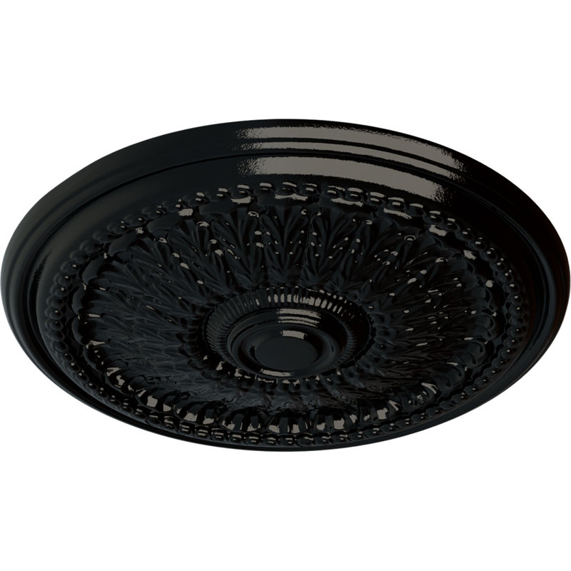 Médaillon de plafond de 27 po x 2 1/2 po Brunswick (convient aux auvents jusqu'à 4 1/2 po), Perle noire