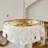 23.6inch Gold Coin-Inspired Shell Height Adjustable Chandelier