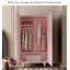 Armoire de rangement française à double porte en bois de pin rose romantique français