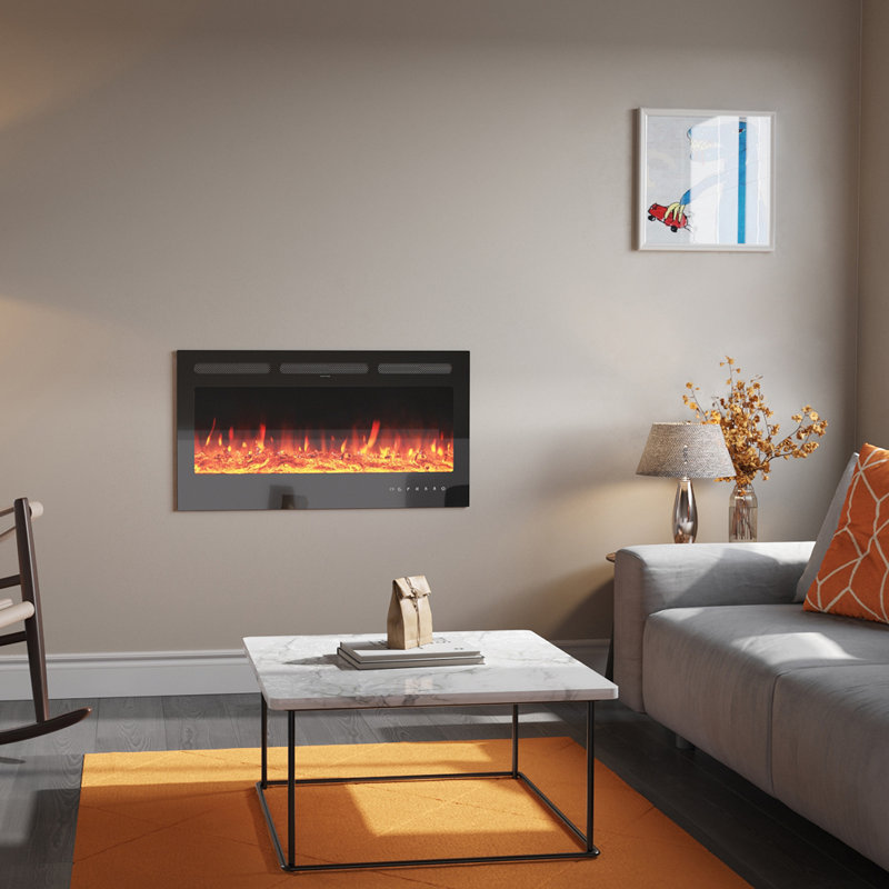 9-color adjustable electric fireplace, 55cm H x 102cm W x 15cm D
