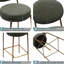 Tabourets de bar modernes en similicuir de 29 po de hauteur et siège de 29 po, structure dorée, repose-pieds ovales et réglables pour soutien, 220 livres - patins