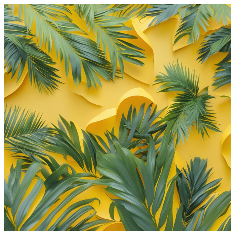 Green Palm Leaves Bedding Palm Bedspread Plants, Twin