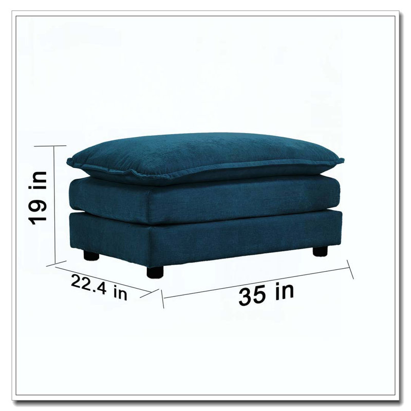 Repose-pieds en chenille, Bleu