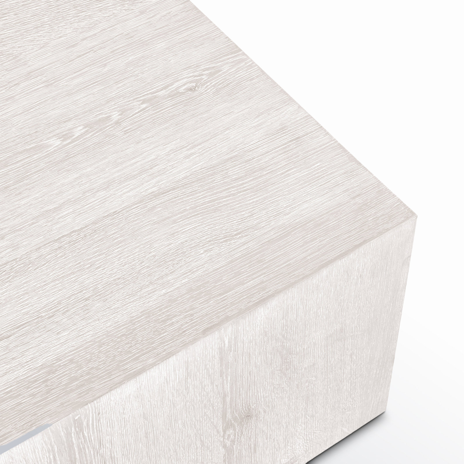 Taryn 42" Block Coffee Table, White Wash