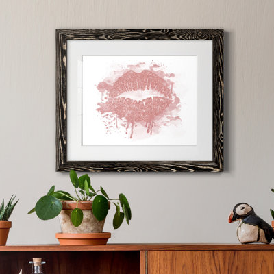 «Rose Gold Lips», impression sur papier encadrée