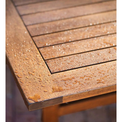 Rectangular Eucalyptus Extendable Outdoor Dining Table With Umbrella Hole , 71'' in. W 43.25'' in. D
