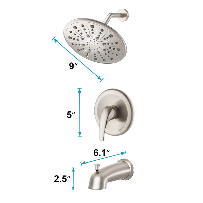All-In-One Kit with Rough in-Valve, Brushed Nickel