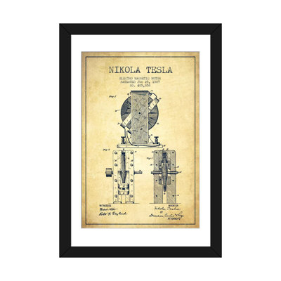Electro Motor Vintage Patent Blueprint Vintage Advertisement on Wrapped Canvas