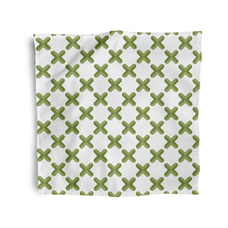 Lado Polyester Geometric Square Napkin, Green