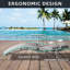Méridienne Poolside de 3 - Méridienne d'extérieur réglable en aluminium avec table en métal gris, 2 chaises + 1 table d'appoint 5 positions et 3 grises légères