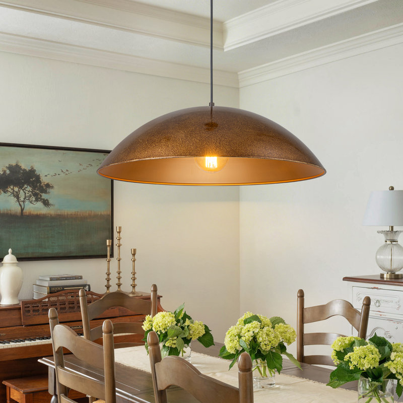 Luminaire suspendu 1 lumière Kensaku, Bronze vintage