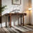 Retro Brown Carved Solid Wood Console Table