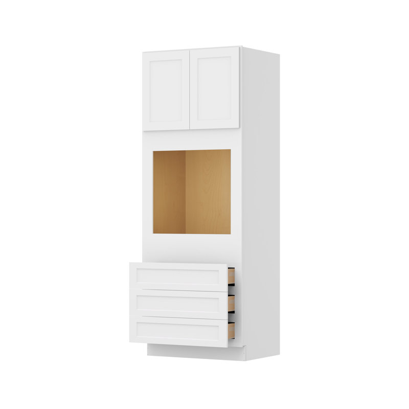 Meuble de cuisine avec four, à monter soi-même, 84 cm L x 61 cm P x 229 cm H, blanc