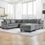Canapé modulaire Canapé modulaire rembourré en chenille de 111,8 po avec repose-pieds de rangement mobile pour le salon -1293330539