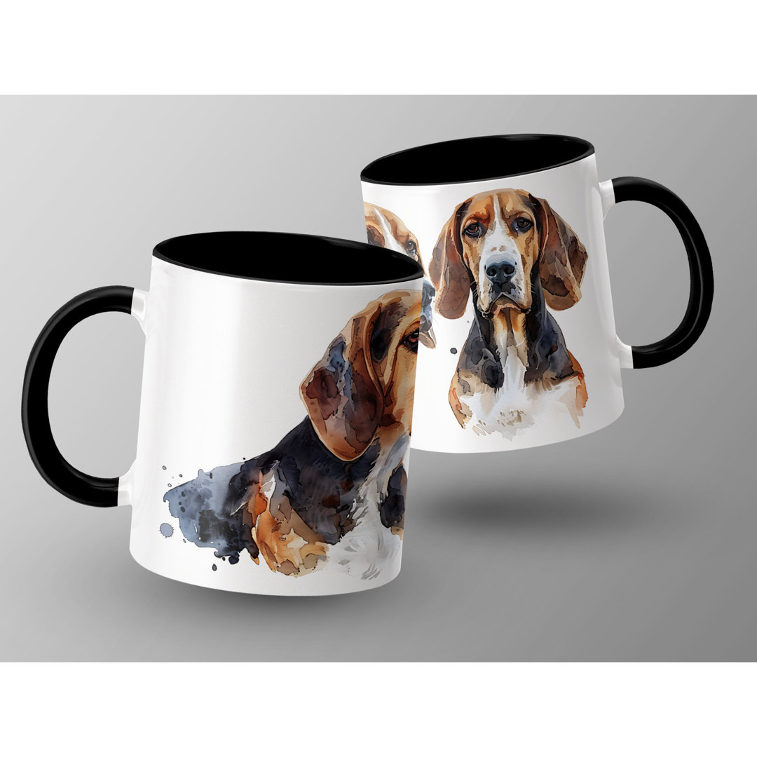 Watercolor Basset Hound Design 11oz Coffee Mug