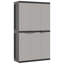 Grande armoire de rangement extérieure en polypropylène gris noir résistant aux intempéries-126258888