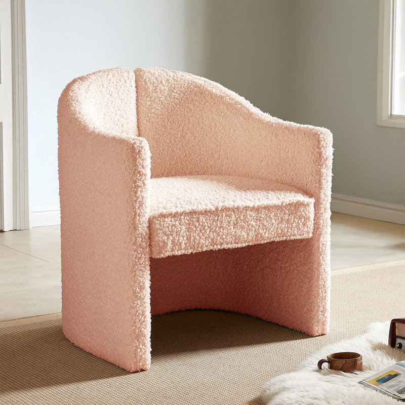 Chaise d'appoint incurvée Ryeli, Polyester rose