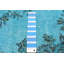 Tapis bleu ciel en laine noué à la main de conception unique 3 pi 9 po x 7 pi 2 po Keiser