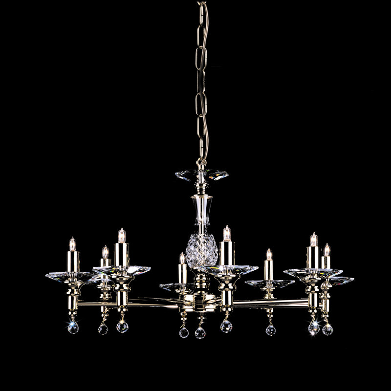 Melfa 8 - Light Candle Style Chandelier, Gold