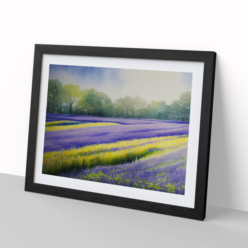 Serene Bluebell Field Vol.5 - Framed Print, Black , 25cm H x 34cm W x 2cm D