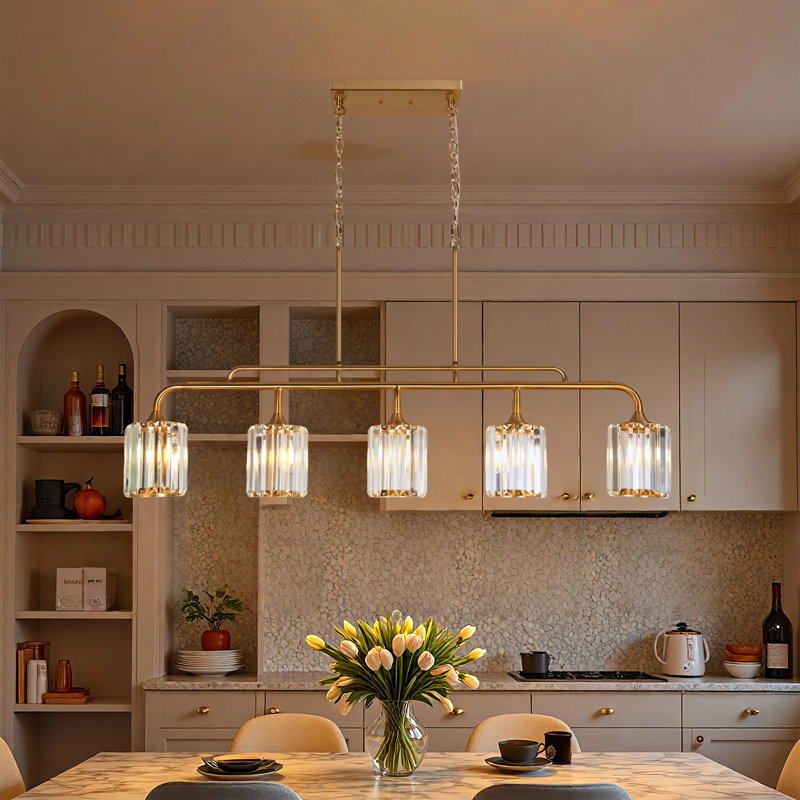 Luminaire suspendu linéaire pour îlot de cuisine à 5 lumières l 47 po Barela Certifié UL