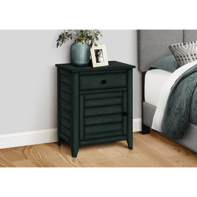 Transitional Style Accent Table - Antique Blue, Spacious Tabletop And Storage Blue Veneer Finish, Practical For Bedroom