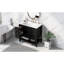 Ensemble de meuble-lavabo 36 po avec lavabo, une armoire et trois tiroirs, bois massif et panneau de fibres à densité moyenne-138029156