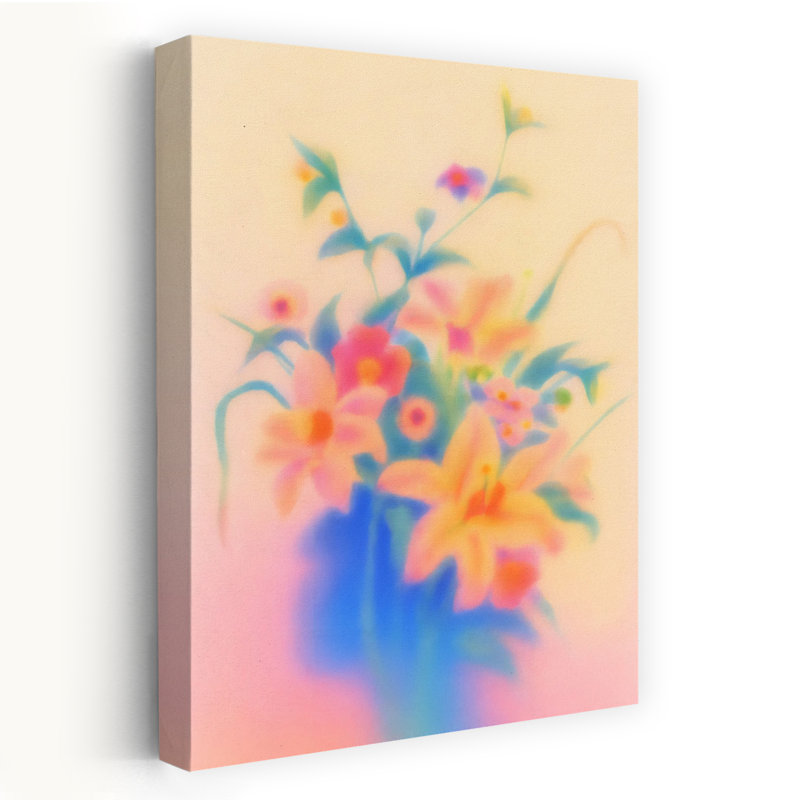 «Dreamy Pastel Flowers Colorful Dreamy Ethereal Flower Nature», reproduction d'art murale, 48" H x 32" W