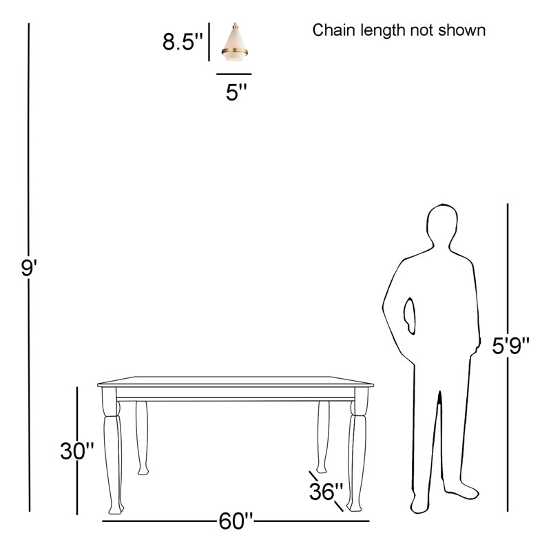 1 - Light Single Pendant, Satin Brass
