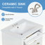 Meuble-lavabo de salle de bain avec lavabo, 3 tiroirs, support de porte à 2 niveaux-126671637