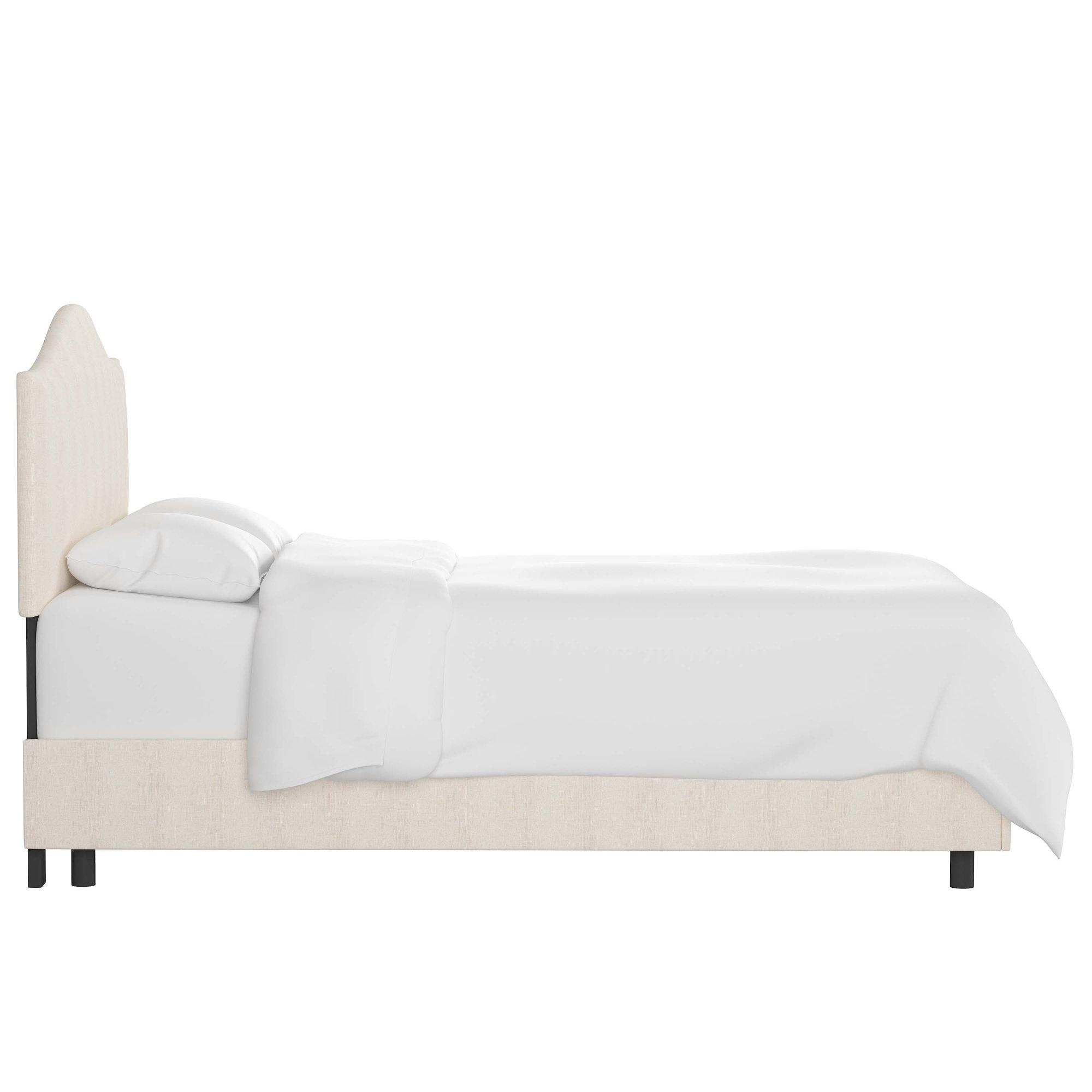 Morris Upholstered Standard Bed, Zuma White Textured Linen, Full