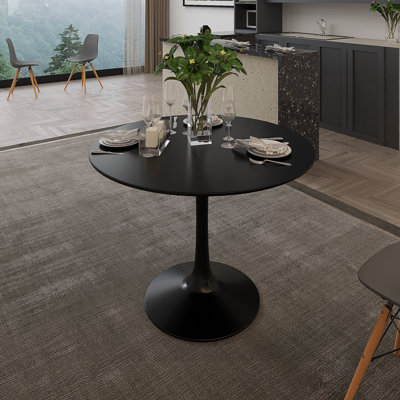 Shrivastava Mid Century Modern Dining Table/Coffee Table with Round Top & Pedestal Base, Functional Table for Kitchen, Dining & Living Room, Perfect for Breakfast Nooks & Kitchens