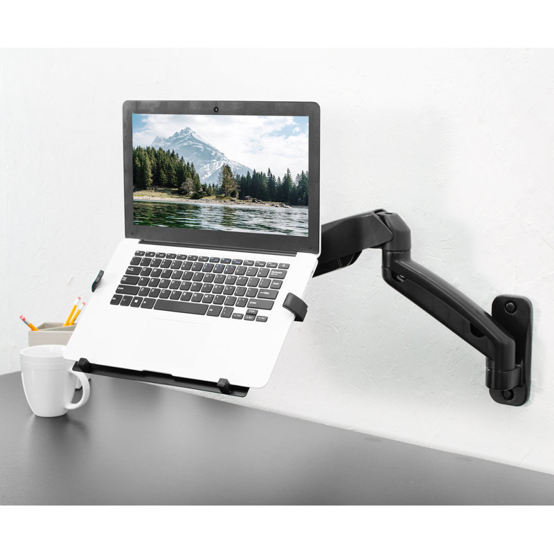 Pneumatic Arm Single Laptop Wall Mount
