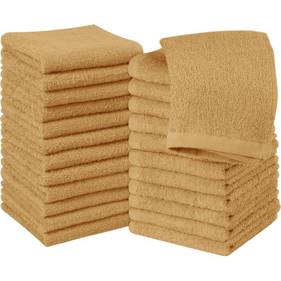 Ensemble de 24 débarbouillettes en coton, 100% coton filé à l'anneau, débarbouillettes en flanelle de qualité supérieure, serviettes très absorbantes et douces au toucher