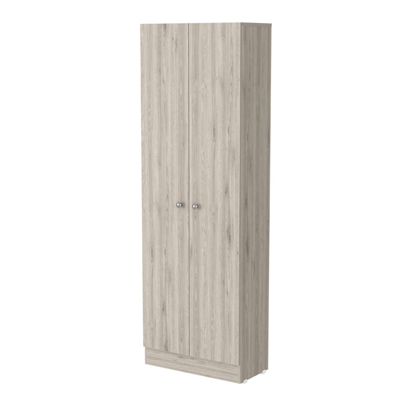 Buxton Rectangle 2-Door Storage Tall Cabinet, Light Gray