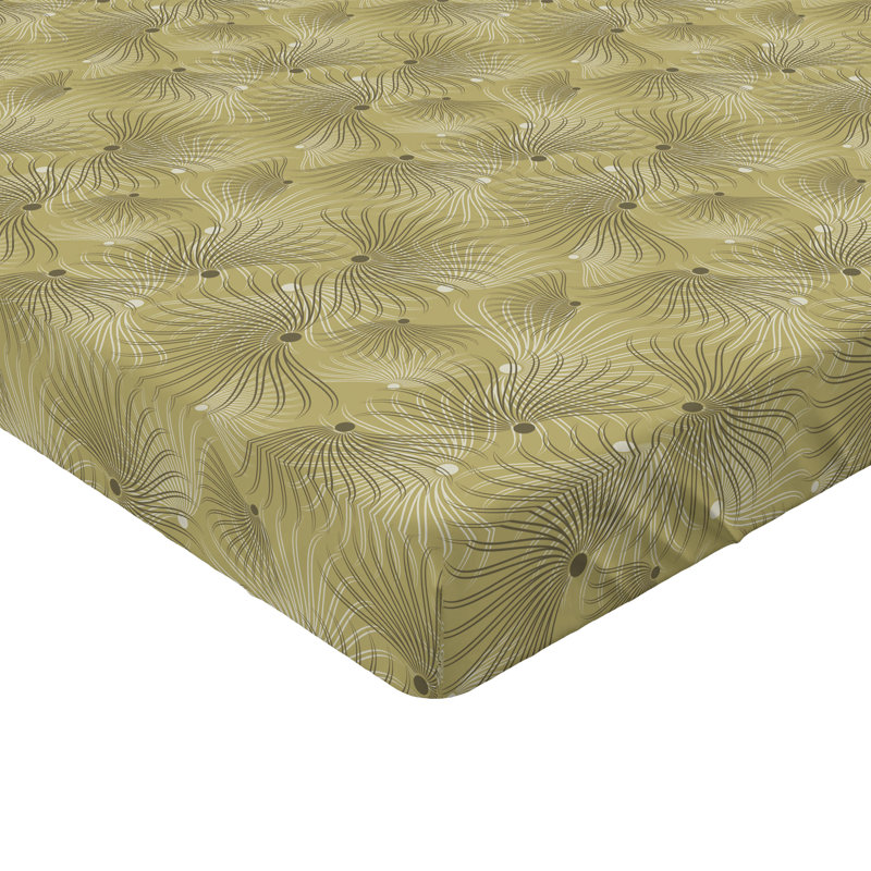 Drap-housse Ambesonne, Vert avocat, vert, brun / géométrique, Drap-housse simple TG