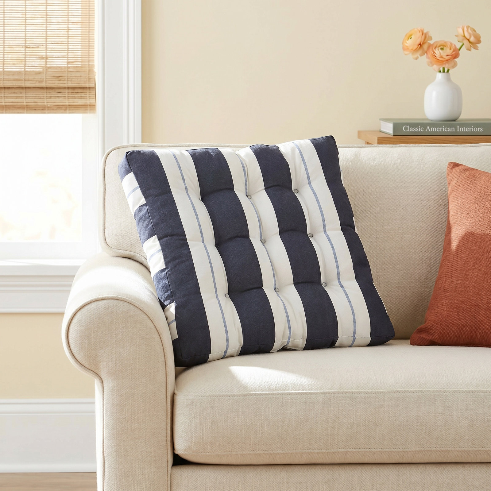 Hermina 24" x 5" Sunbrella® Throw Pillow, Relate Harbor