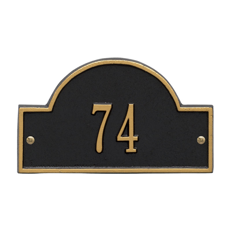 1-Line Wall Address Plaque, Black and Gold, Yes