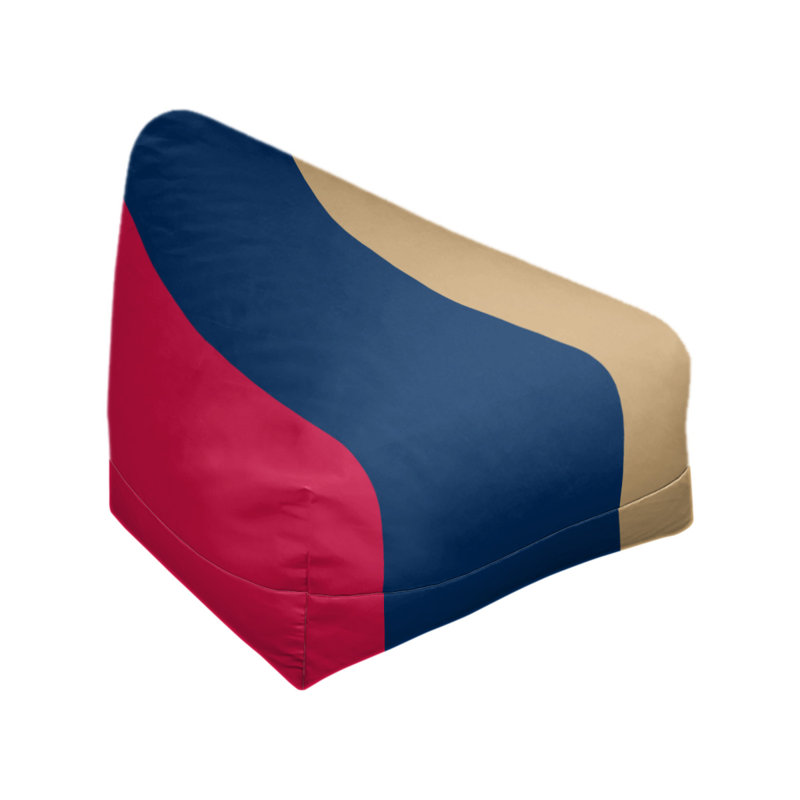 Bean Bag Cover, 30" H x 27" W x 2" D, Scarlet Red/Navy Blue/Minnesota Kasota Gold