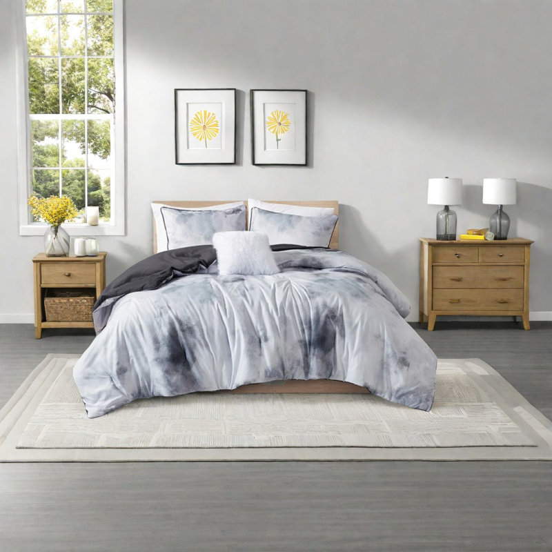 Colorful Watercolor Tie Dye Bedding Sets, Soft Polyester Comforter For Modern Home
