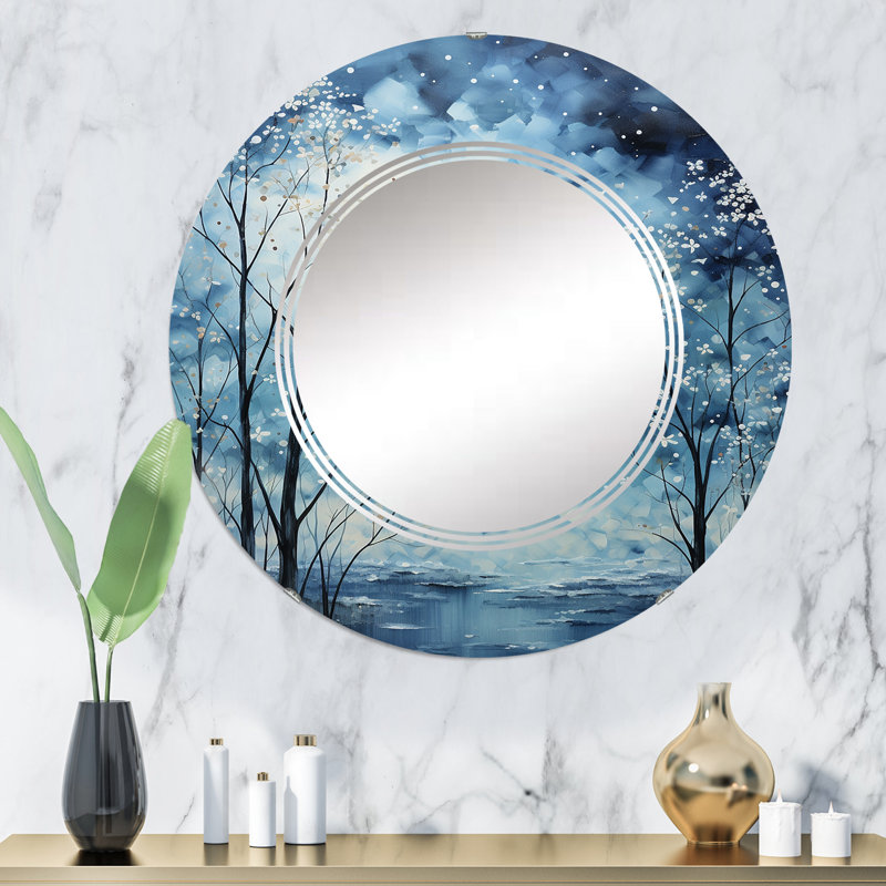 Selyan - Miroir mural floral rond, 32 po x 32 po