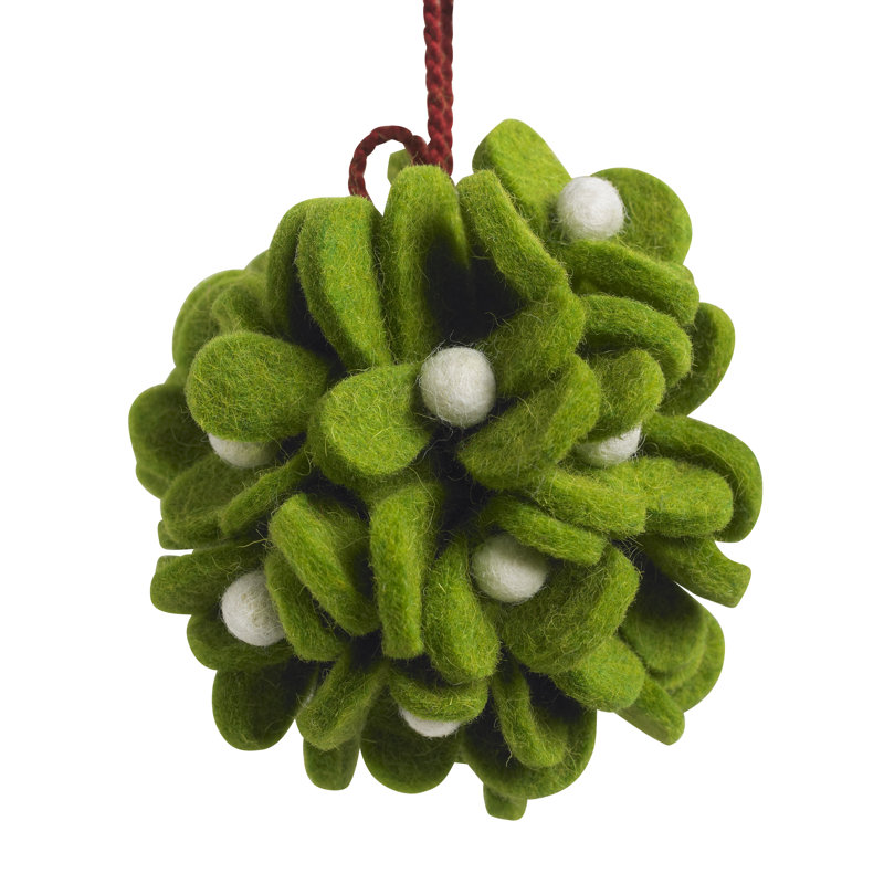 Ornement de Noël boule de feutre fait à la main
