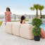 Ensemble de mobilier d'extérieur Big Joe Solvana, tissu de lin performance résistant aux intempéries, canapé modulaire 3 pièces, crème ensoleillée-128785054-126078287