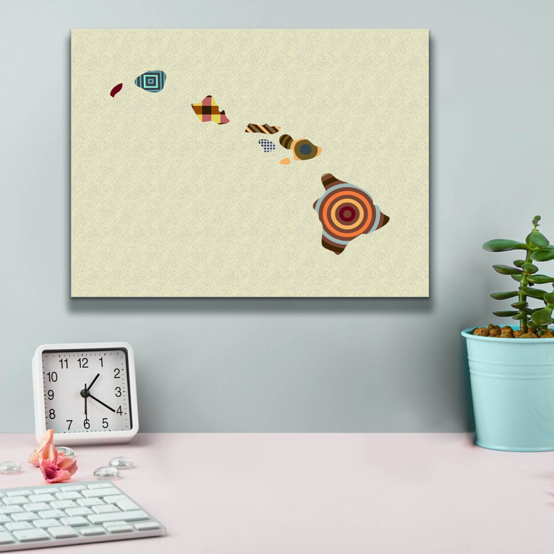 «Hawaii State Map» par Lanre Adefioyue, H 12 po x l 16 po x P 0,75 po