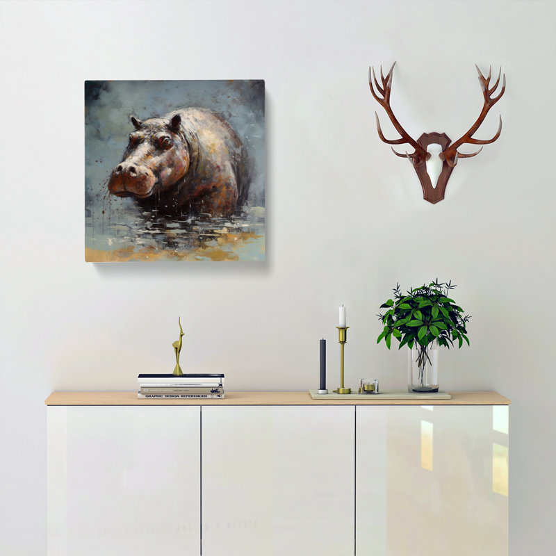 Hippo Post-Impressionism - No Frame Print