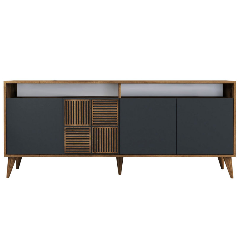 Lusio 70.9'' Console Table, Walnut/Anthracite