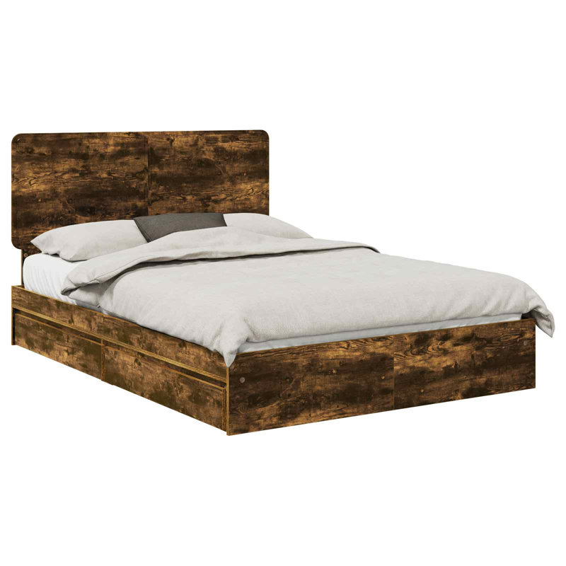 Bed, European Single (90 x 200 cm), Smoked Oak